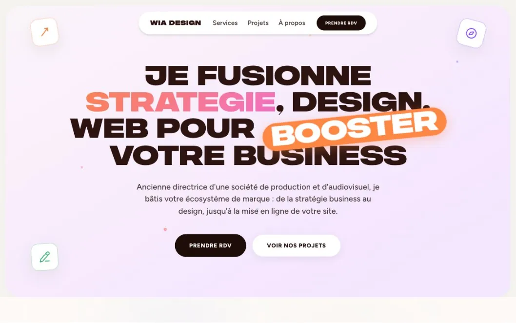 Page d’accueil du site WIA Design